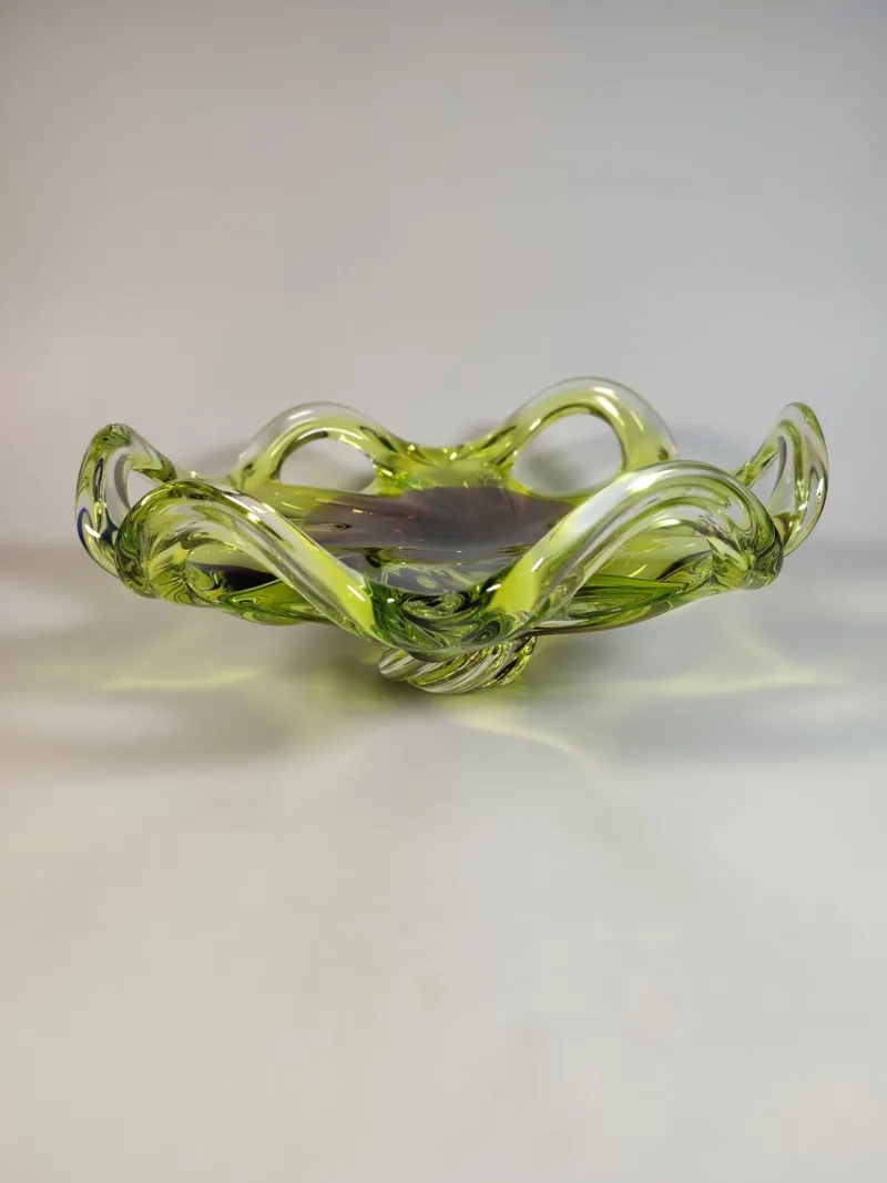 Pamono Art Glass Bowl by Milan Dobiáš for Chříbská, 1964> Bowls