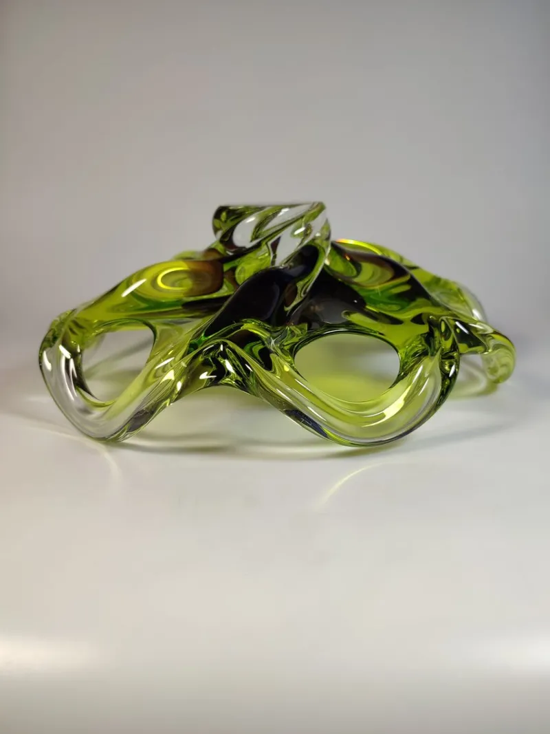 Pamono Art Glass Bowl by Milan Dobiáš for Chříbská, 1964> Bowls