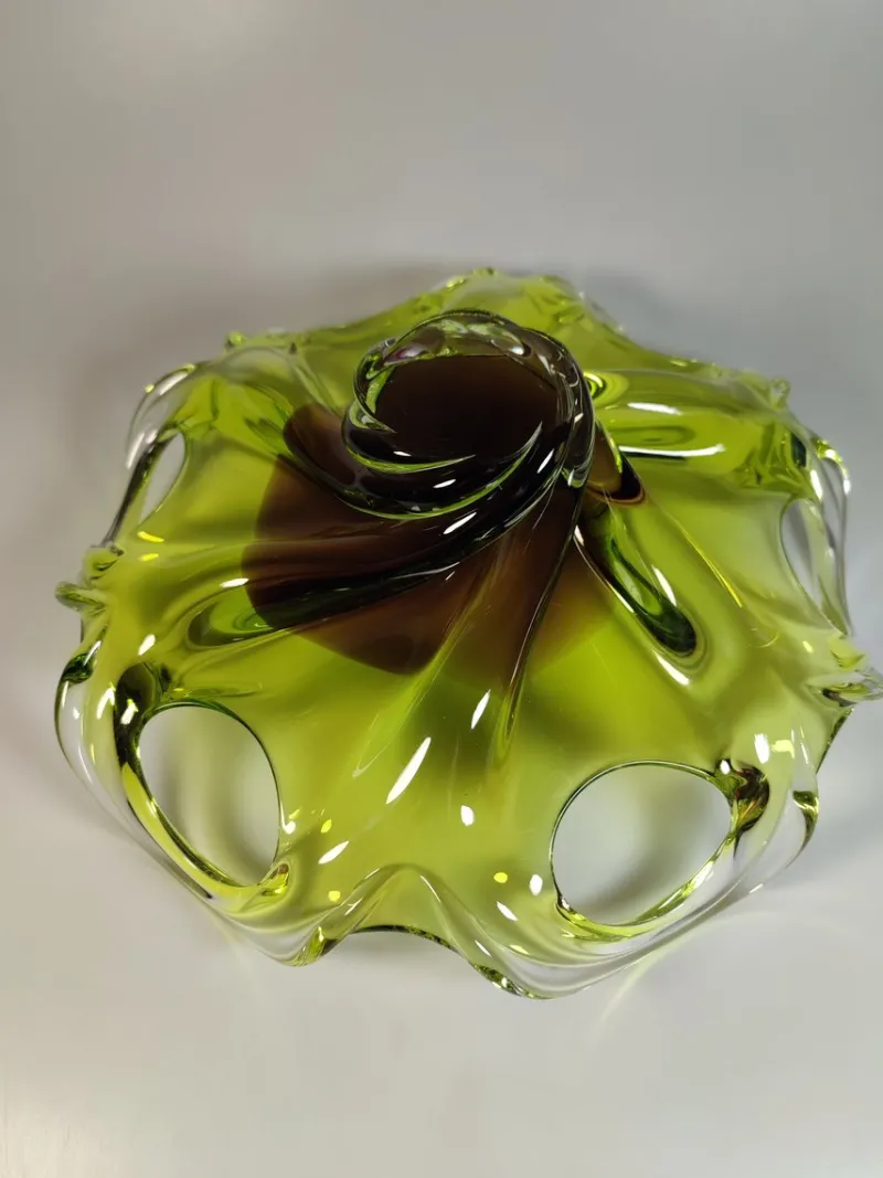 Pamono Art Glass Bowl by Milan Dobiáš for Chříbská, 1964> Bowls