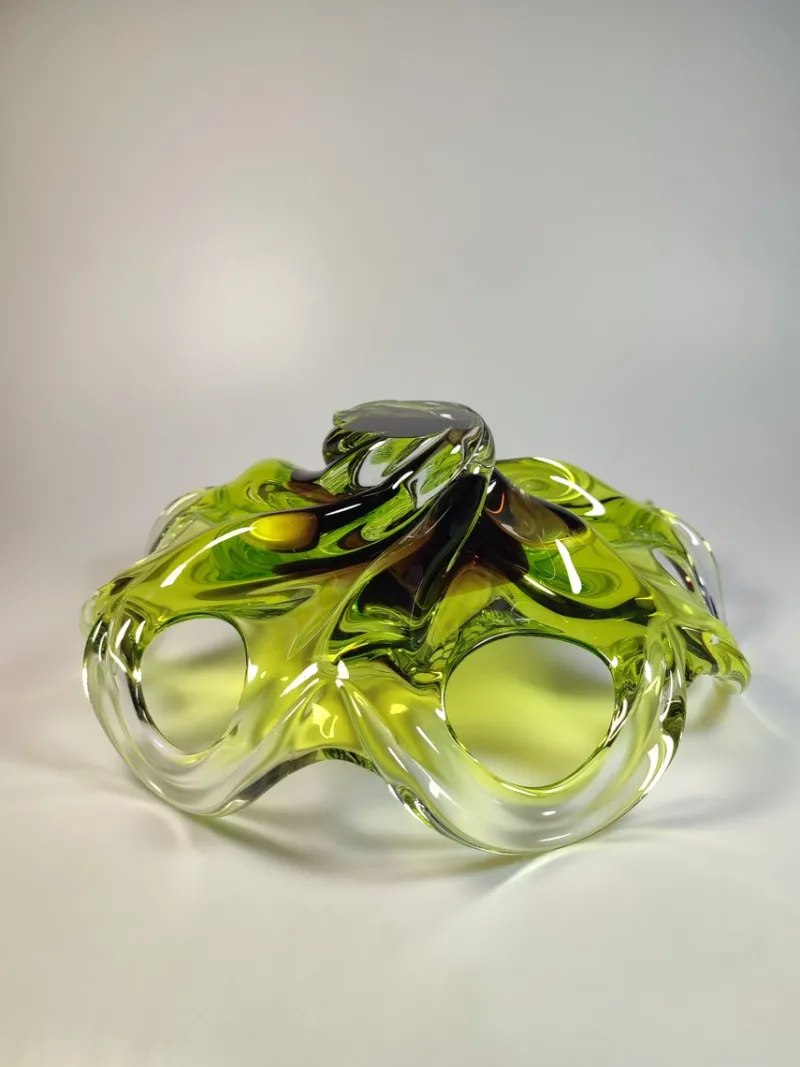 Pamono Art Glass Bowl by Milan Dobiáš for Chříbská, 1964> Bowls