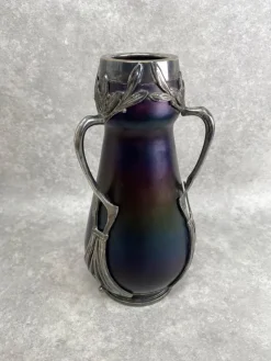 Pamono Art Nouveau Art Glass Vase attributed to Wilhelm Kralik Sohne, 1890s><noscript><img width=