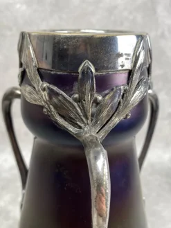 Pamono Art Nouveau Art Glass Vase attributed to Wilhelm Kralik Sohne, 1890s><noscript><img width=