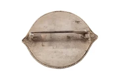 Pamono Art Nouveau Austrian Silver Brooch with Embossed Leaves attributed to Josef Hoffmann, 1912><noscript><img width=