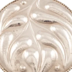 Pamono Art Nouveau Austrian Silver Brooch with Embossed Leaves attributed to Josef Hoffmann, 1912><noscript><img width=