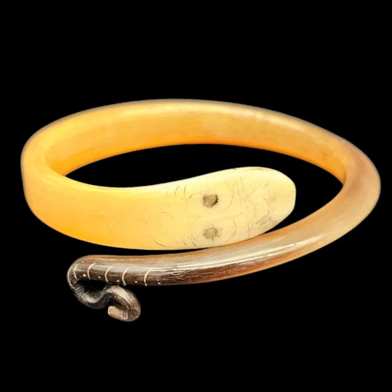 Pamono Art Nouveau Bakelite Bangle in Snake Shape, 1910s> Bracelets