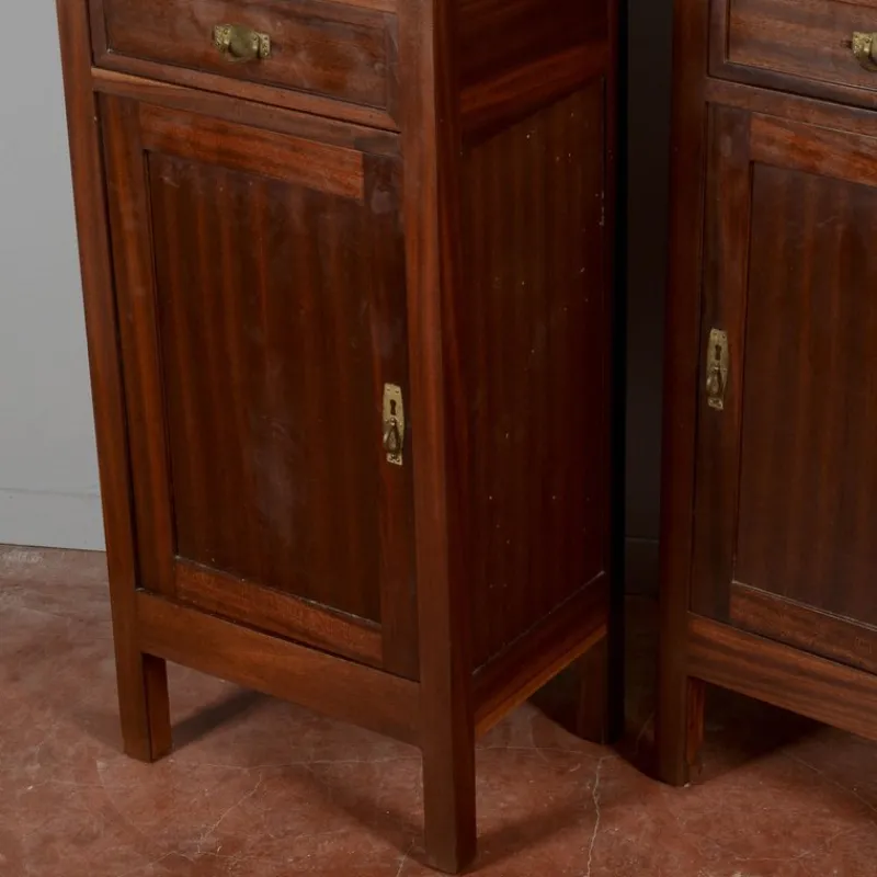 Discount Pamono Art Nouveau Bedside Tables with Marble Tops, 1890s, Set of 2