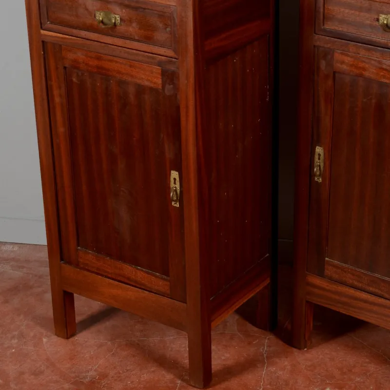Discount Pamono Art Nouveau Bedside Tables with Marble Tops, 1890s, Set of 2