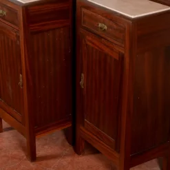 Discount Pamono Art Nouveau Bedside Tables with Marble Tops, 1890s, Set of 2