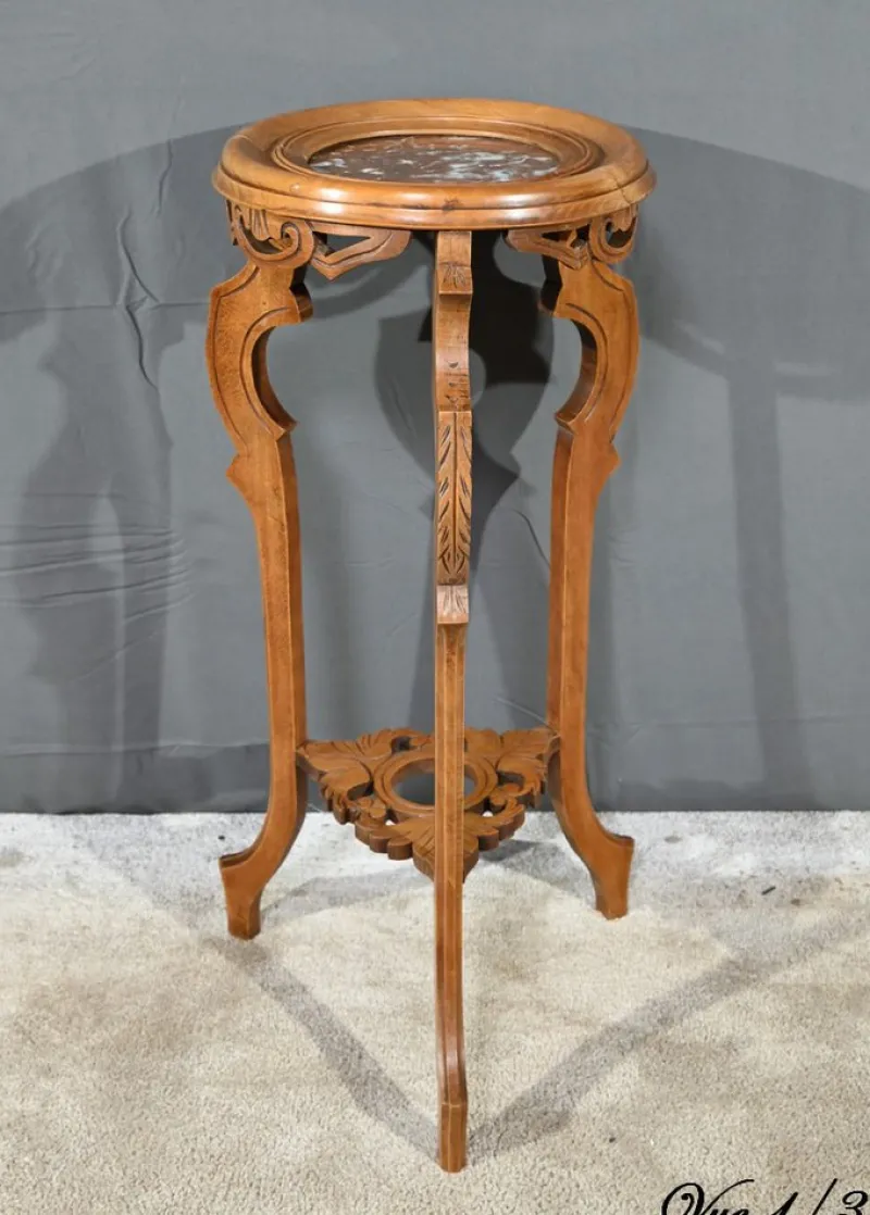 Pamono ,Art Nouveau Beech Bolster, 1890s> Pedestals And Columns