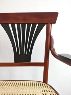 Pamono Art Nouveau Bench in Bentwood with Cane Seat, Austria, 1890s><noscript><img width=