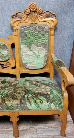 Online Pamono Art Nouveau Bench in the style of Alfonce Mucha, 1900s