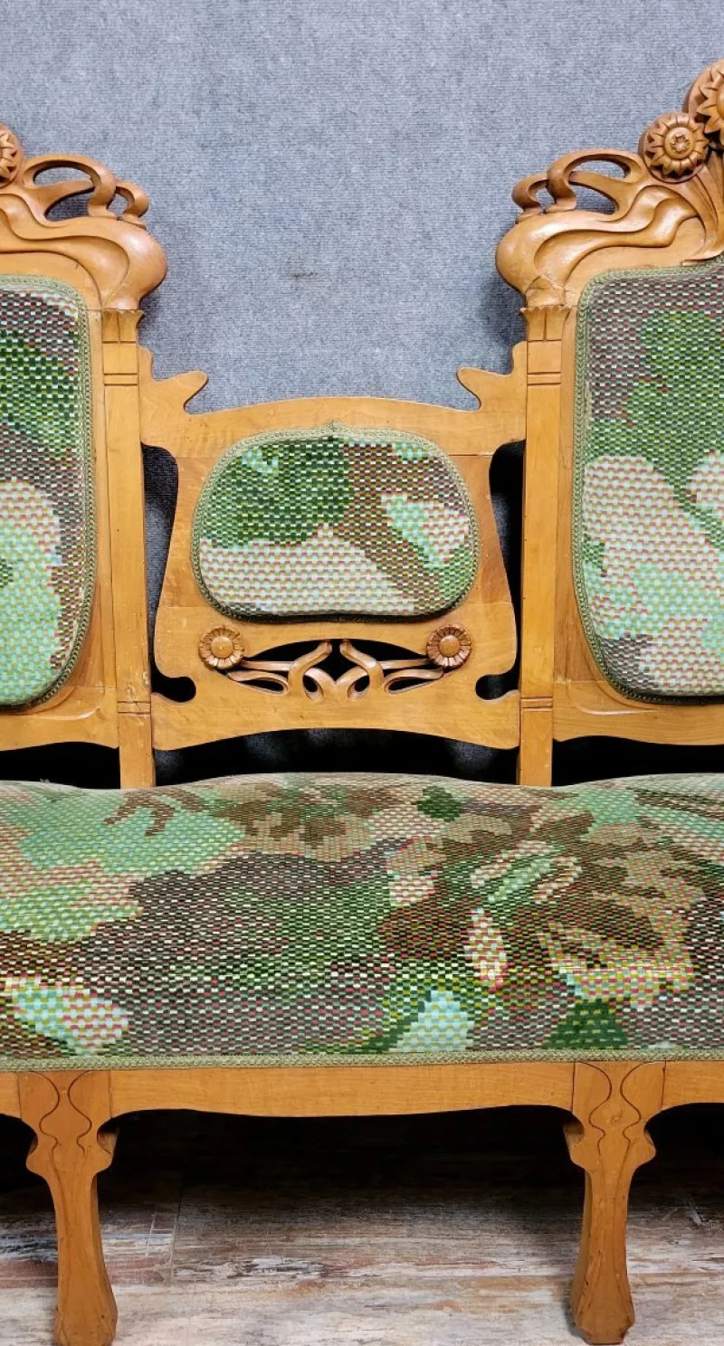 Online Pamono Art Nouveau Bench in the style of Alfonce Mucha, 1900s