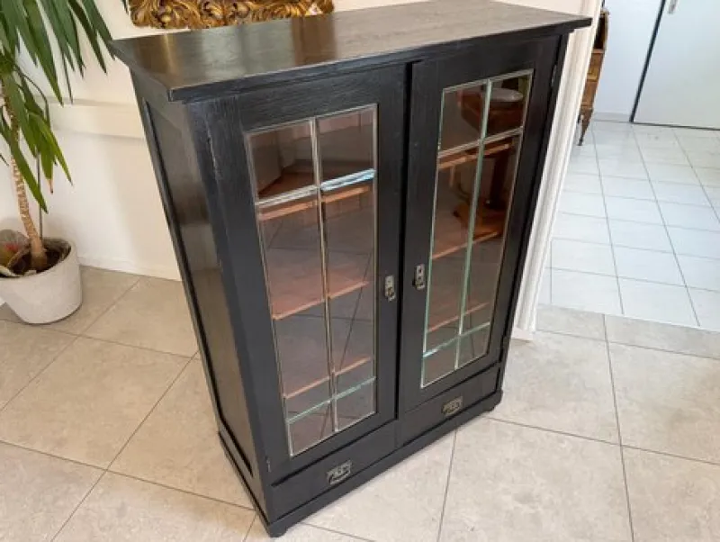 Sale Pamono Art Nouveau Black Display Cabinet