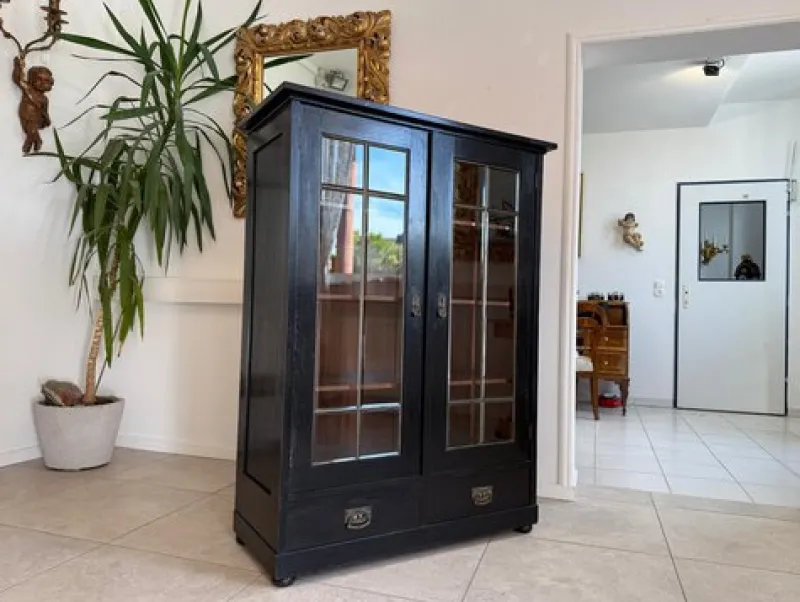 Sale Pamono Art Nouveau Black Display Cabinet