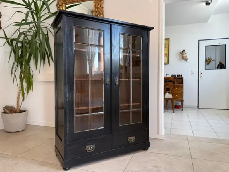 Sale Pamono Art Nouveau Black Display Cabinet