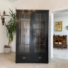 Pamono Art Nouveau Black Display Cabinet