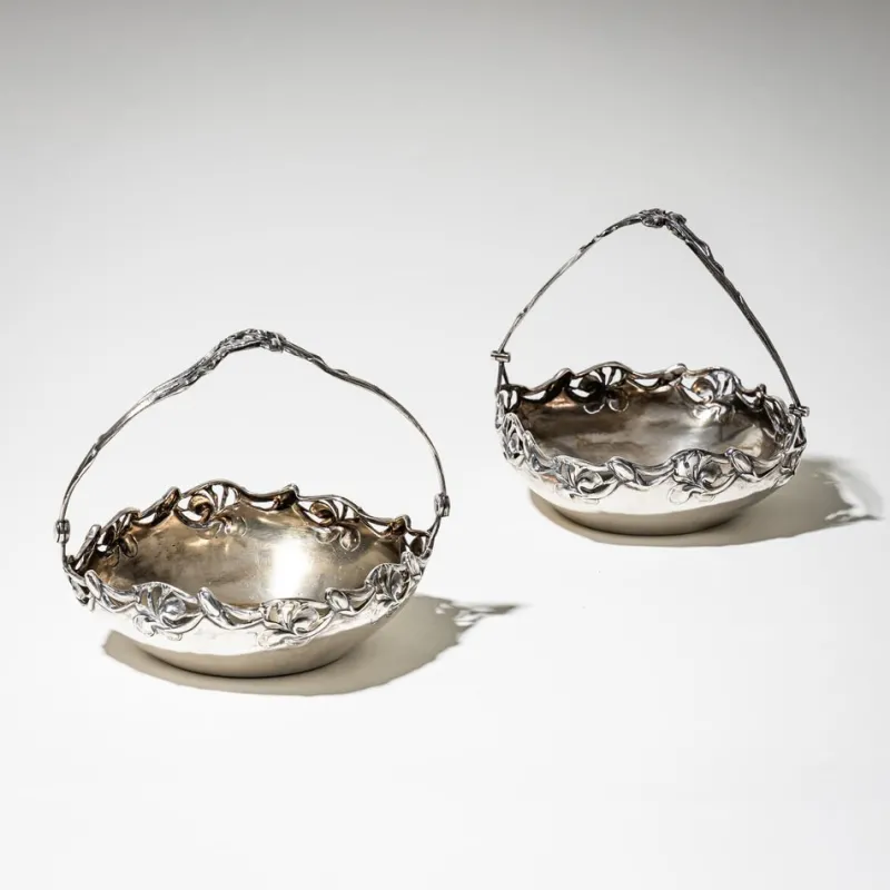 Pamono Art Nouveau Bowls in Silver by Wilhelm Binder, Set of 2