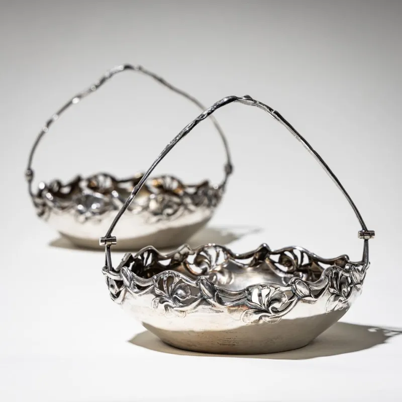 Pamono Art Nouveau Bowls in Silver by Wilhelm Binder, Set of 2