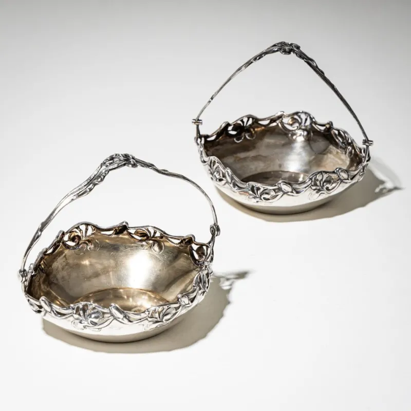 Pamono Art Nouveau Bowls in Silver by Wilhelm Binder, Set of 2