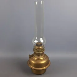 Pamono Art Nouveau Brass and Glass Oil Lamp from Matador Brenner, 1930s><noscript><img width=