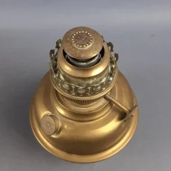 Pamono Art Nouveau Brass and Glass Oil Lamp from Matador Brenner, 1930s><noscript><img width=