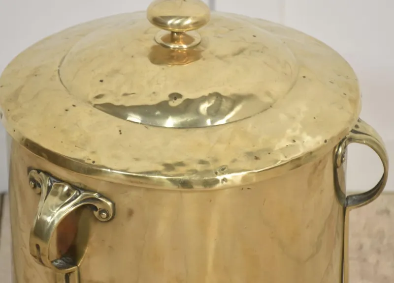 Pamono Art Nouveau Brass Coal Bin