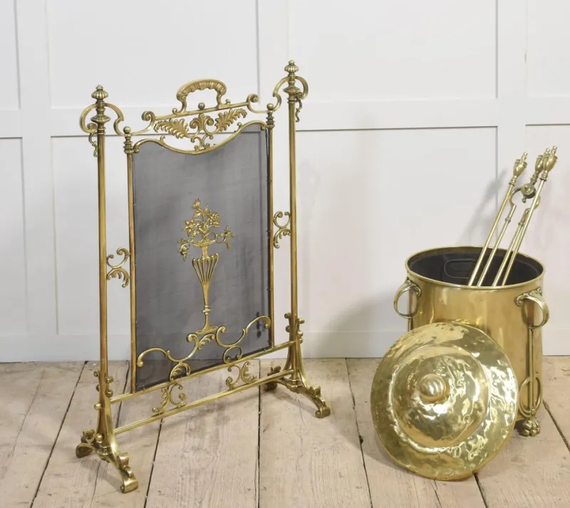 Pamono Art Nouveau Brass Coal Bin