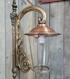 Pamono Art Nouveau Brass Copper Wall Lantern Outdoor Lamp> Garden Lighting