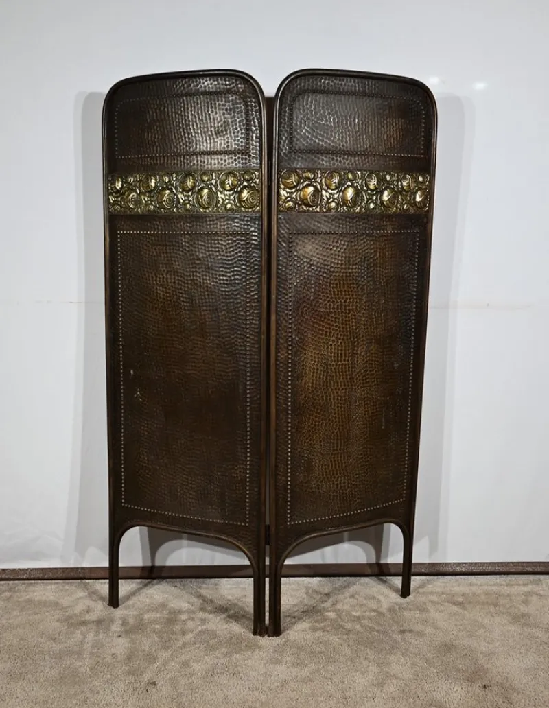 Pamono Art Nouveau Brass Screen, 1900> Room Dividers & Screens