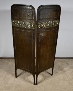 Pamono Art Nouveau Brass Screen, 1900><noscript><img width=