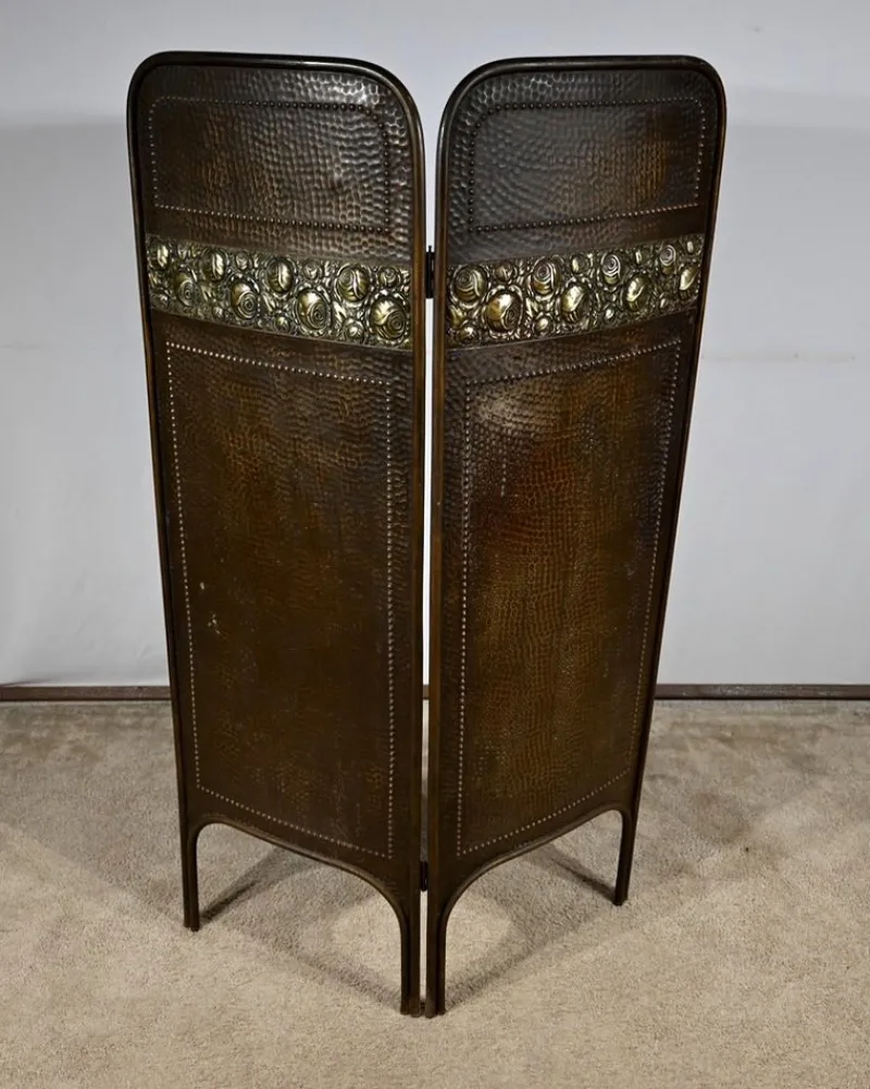 Pamono Art Nouveau Brass Screen, 1900> Room Dividers & Screens