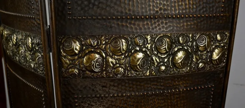 Pamono Art Nouveau Brass Screen, 1900> Room Dividers & Screens
