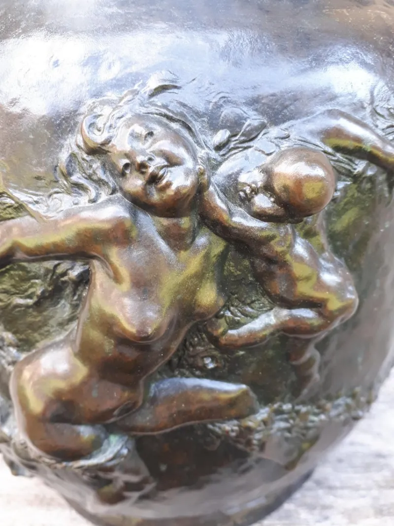 Outlet Pamono Art Nouveau Bronze Plant Pot by Joseph Chéret