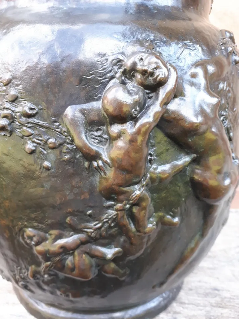 Outlet Pamono Art Nouveau Bronze Plant Pot by Joseph Chéret