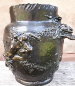 Outlet Pamono Art Nouveau Bronze Plant Pot by Joseph Chéret