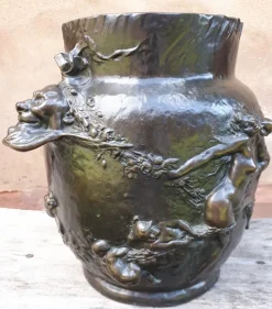 Outlet Pamono Art Nouveau Bronze Plant Pot by Joseph Chéret
