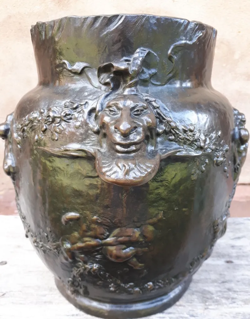 Outlet Pamono Art Nouveau Bronze Plant Pot by Joseph Chéret