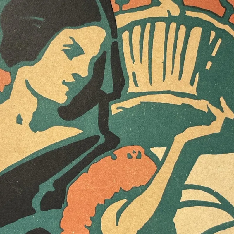 Pamono Art Nouveau Buy the Flower of Discreet Help Lithograph Poster by Émile Berchmans for La Meuse, 1916> Posters|Wall Decor