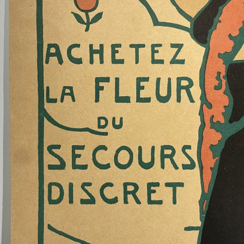 Pamono Art Nouveau Buy the Flower of Discreet Help Lithograph Poster by Émile Berchmans for La Meuse, 1916> Posters|Wall Decor