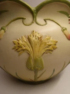 Discount Pamono Art Nouveau Cachepot Sur Colonne Planter on Display by Jean Massier for Vallauris, Set of 2