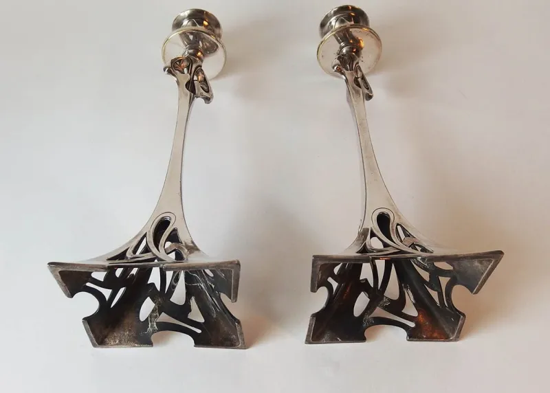 Online Pamono Art Nouveau Candlesticks from WMF, 1890s, Set of 2