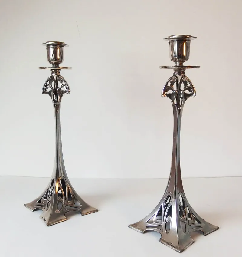 Online Pamono Art Nouveau Candlesticks from WMF, 1890s, Set of 2