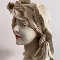 Pamono Art Nouveau Ceramic Bust from Royal Dux, 1890s><noscript><img width=