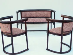 Pamono Art Nouveau Chairs and Sofa by Josef Hoffmann for Thonet, Set of 3><noscript><img width=
