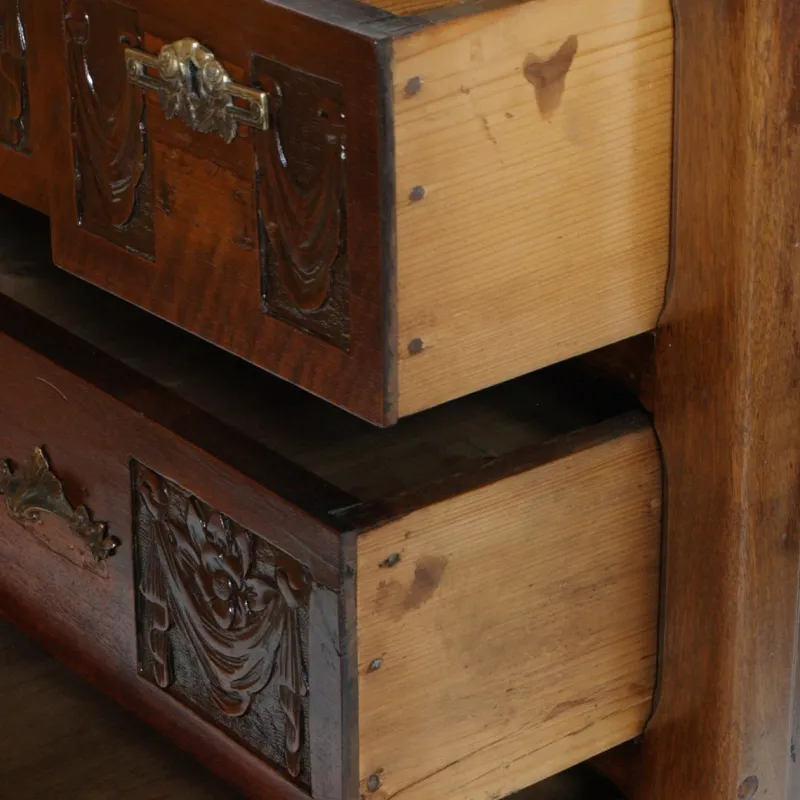 Pamono Art Nouveau Chest of Drawers with Marble Top & Beveled Mirror, 1900s> Dressers, Commodes & Chests