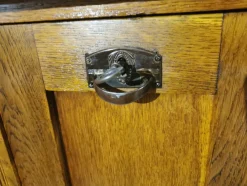 New Pamono Art Nouveau Childrens Desk in Oak with Original Folding Compartment, Germany, 1890s