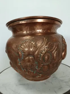 Pamono Art Nouveau Copper Planter Pot, 1890s><noscript><img width=