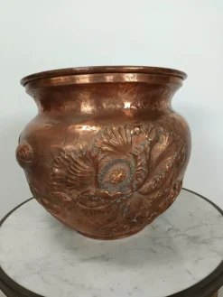 Pamono Art Nouveau Copper Planter Pot, 1890s><noscript><img width=