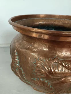 Pamono Art Nouveau Copper Planter Pot, 1890s><noscript><img width=