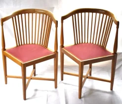 Pamono Art Nouveau Corner Chairs by J. M.olbrich / M. Niedermoser, Vienna, Austria, 1902, Set of 2> Side Chairs & Dining Chairs